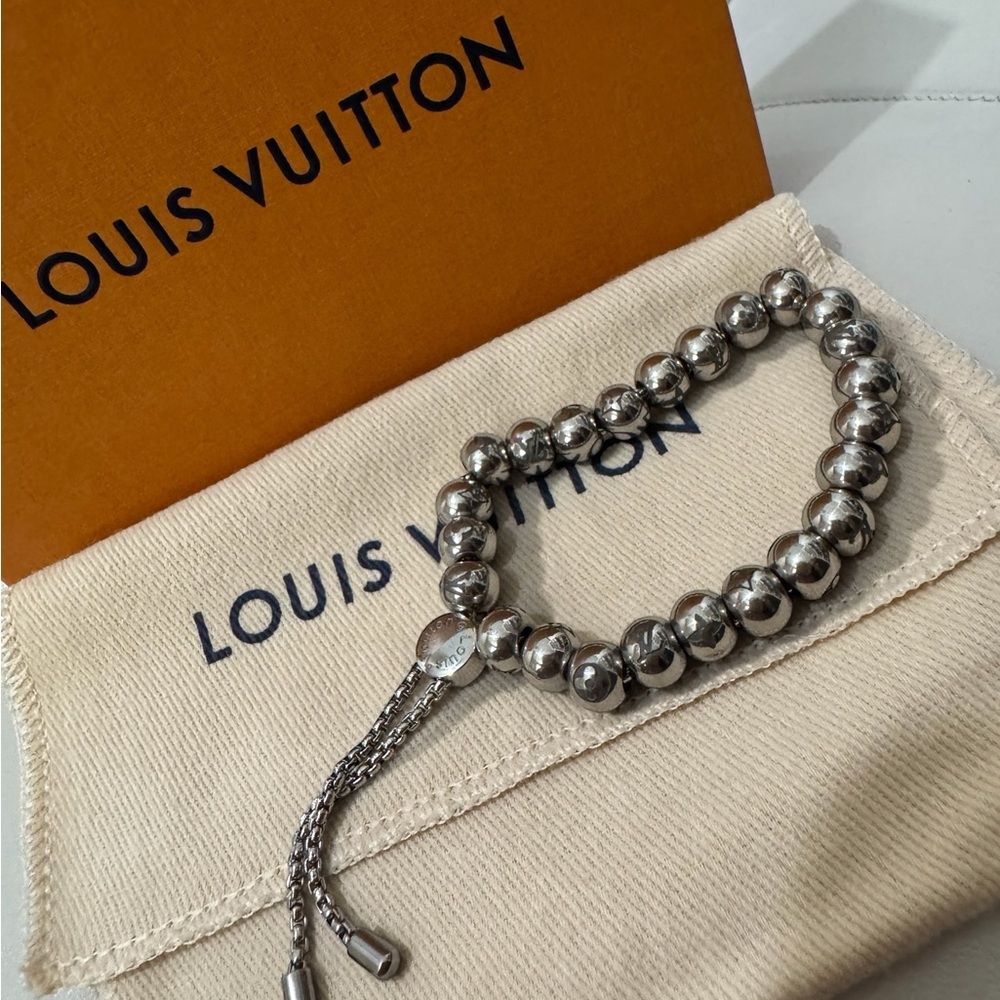 Louis Vuitton Monogram Metallic Beaded Bracelet AUTHENTIC